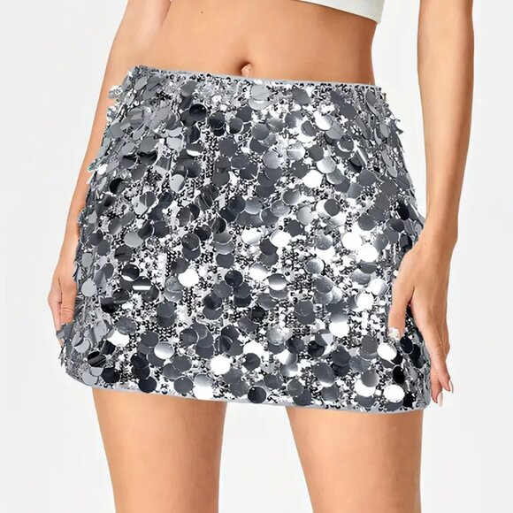 Elegant Mini Shinny Skirt - Picture 1 of 2